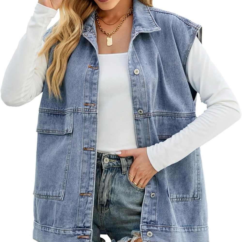 Chic Blue Denim Vest